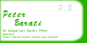 peter barati business card